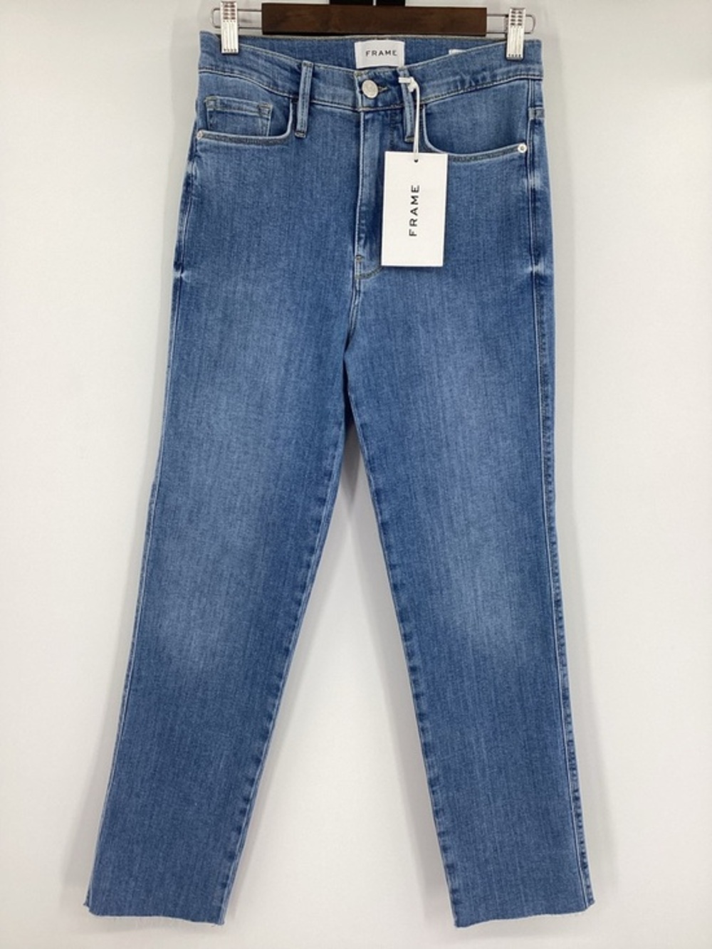 Frame Le Sylvia Crop Jeans High Rise Raw Hem